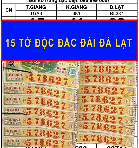 XSMN 2-3: Nữ khách trúng 15 vé Đà Lạt 578627